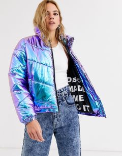 Переливающаяся дутая куртка Noisy May-Фиолетовый