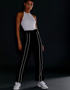 Расклешенные брюки со светоотражающими вставками ASOS DESIGN-Черный