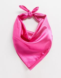 Ярко-розовый атласный платок ASOS DESIGN