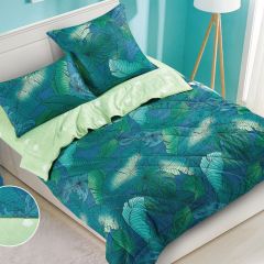 Постельное белье с одеялом-покрывалом Editt цвет: зеленый (семейное)