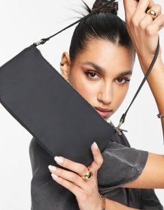 Черная узкая сумка на плечо из нейлона в стиле 90-х ASOS DESIGN-Черный цвет