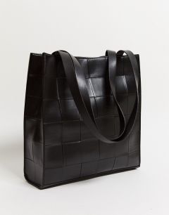 Черная плетеная сумка шоппер ASOS DESIGN-Черный цвет