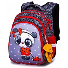 Школьный рюкзак с анатомической спинкой для девочки SkyName (СкайНейм) R2-182+ подарок брелок мишка