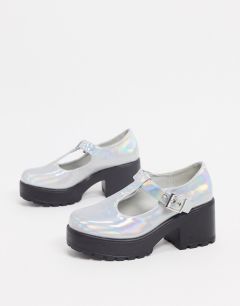Серебристые туфли Мэри Джейн с голографическим эффектом Koi Footwear-Серебряный