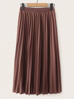 Плиссированная юбка размера плюс с эластичной талией