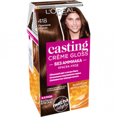 LOreal Paris Casting Creme Gloss стойкая краска-уход для волос, 418 пралине мокко, 254 мл