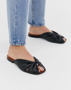 Черные кожаные сандалии с квадратным носком & Other Stories-Черный