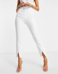 Белые брюки с корсетной отделкой In The Style-Белый