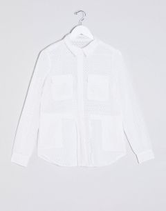 Белый пиджак с вышивкой ришелье Vila