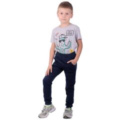 Школьные брюки TREND, размер 110-60(30), синий, серый
