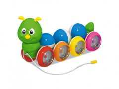 Каталка-игрушка Стеллар на веревочке Гусеница с шариками 25.5х10х13 см
