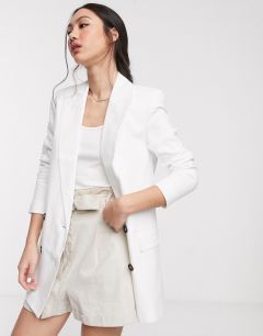 Льняной пиджак ASOS DESIGN-Белый