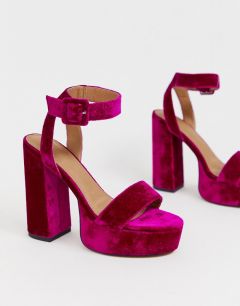 Босоножки на каблуке и платформе ASOS DESIGN - Hostess (magenta)-Розовый