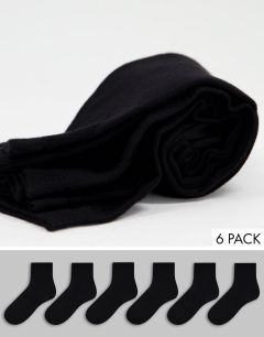 Набор из 6 пар черных супермягких носков до щиколотки из бамбукового волокна Accessorize-Черный цвет