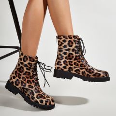 Ботинки с леопардовым принтом
