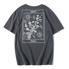 Мужская футболка с принтом букв и растений