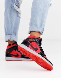 Кроссовки в красно-черной гамме Nike Air Jordan 1-Черный