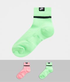 Набор из 2 пар носков до щиколотки (зеленые/ розовые) Nike-Мульти