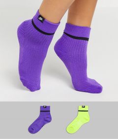 Набор из 2 пар носков в стиле колор блок (фиолетовые/неоново-зеленые) Nike-Мульти