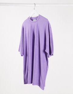 Лавандовое платье-футболка с эффектом кислотной стирки ASOS DESIGN-Фиолетовый