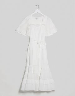 Белое свободное платье мидакси из эко-хлопка с квадратным вырезом & Other Stories-Белый