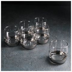 Набор стаканов для виски «Поло», 310 мл, 6 шт, цвет напыления серебряный