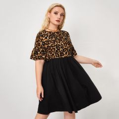 Платье размера плюс с леопардовым принтом