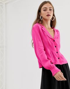 Чайная блузка с длинными рукавами ASOS DESIGN-Розовый