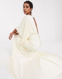 Платье-кимоно макси с глубоким вырезом ASOS EDITION-Белый