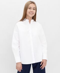 Рубашка на пуговицах с манжетами и воротником белая Button Blue Teens line