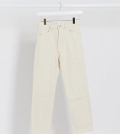 Светло-бежевые узкие джинсы стретч в винтажном стиле Stradivarius Petite-Белый