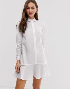 Платье-рубашка мини с баской ASOS DESIGN-Белый
