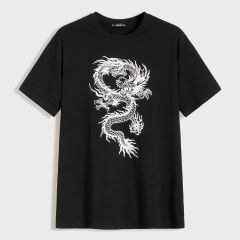 Мужская футболка с принтом дракона