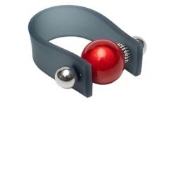 Кольцо Divetro, пластик, размер 17, красный, серый