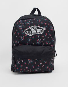 Черный рюкзак с цветочным принтом Vans Realm