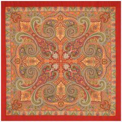 Платок Павловопосадская платочная мануфактура, 125х125 см, красный, бордовый