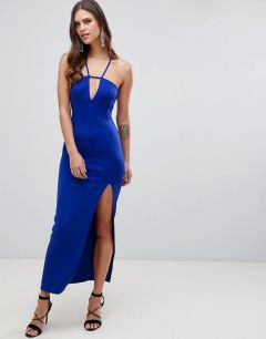 Платье макси с кружевом на спине ASOS DESIGN-Синий