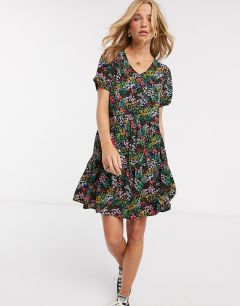 Свободное платье мини с цветочным принтом JDY-Мульти