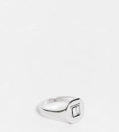 Серебристое кольцо на мизинец с кристаллом ASOS DESIGN Curve-Серебряный