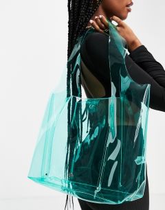Большая прозрачная сумка-тоут из искусственной кожи мятно-зеленого цвета Call It Spring by ALDO Conlee-Зеленый цвет