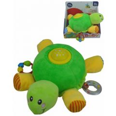 Мягкая музыкальная игрушка Черепаха ночник со светом звуком с погремушками для детей от 0 лет