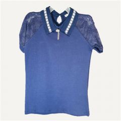 Школьная блуза, размер 164, синий