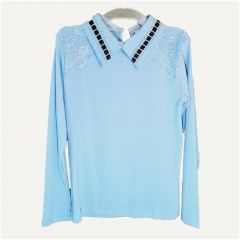 Школьная блуза, размер 140, голубой