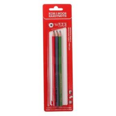 KOH-I-NOOR Набор карандашей чернографитных 1703 B, HB, H зеленый/синий/красный 3 шт.