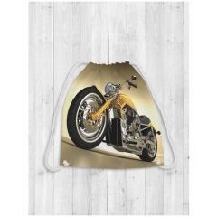 JoyArty Рюкзак-мешок Желтый мотоцикл bpa_18233, бежевый/коричневый/черный