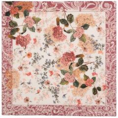 Платок Павловопосадская платочная мануфактура, 89х89 см, белый, розовый