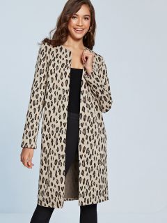 Стильное леопардовое пальто