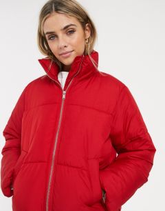Ярко-красная дутая куртка New Look-Красный