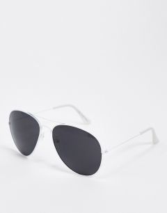 Солнцезащитные очки-авиаторы с белой оправой SVNX-Белый