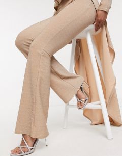 Трикотажные расклешенные брюки ASOS DESIGN-Розовый цвет